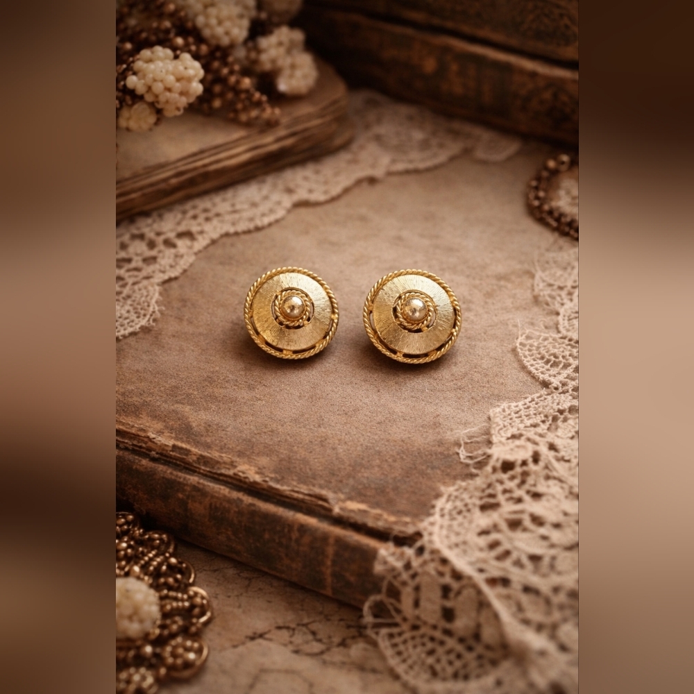 Vintage Clip-On Earrings Bundle | 2-Pair Set | Gold & Silver Art Deco Styles
